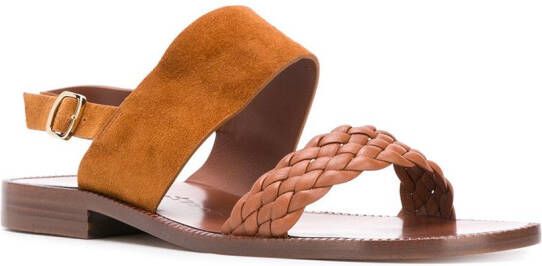 Santoni woven upper sandals Brown