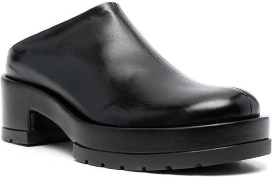 SAPIO 70mm heel leather mules Black