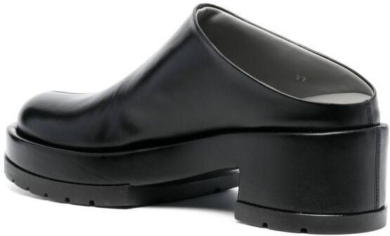 SAPIO 70mm heel leather mules Black