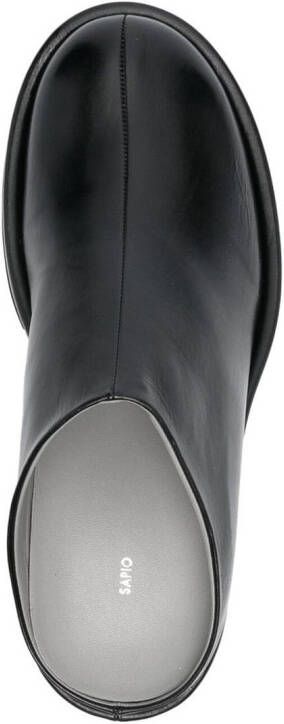SAPIO 70mm heel leather mules Black