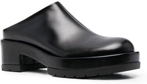 SAPIO polished-leather mules Black