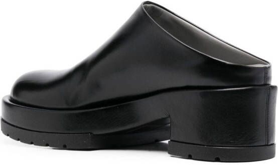SAPIO polished-leather mules Black