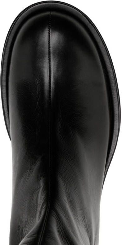 SAPIO zip-up leather boots Black