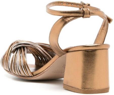 Sarah Chofakian 65mm Colagem leather pumps Gold
