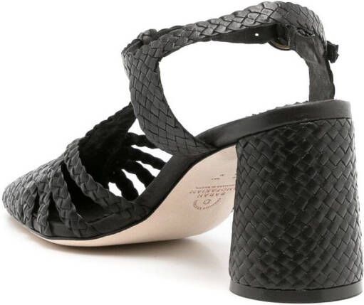 Sarah Chofakian 85mm braided leather sandals Black