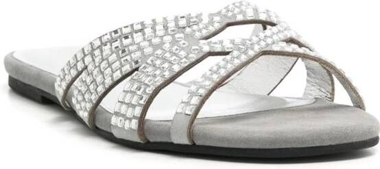 Sarah Chofakian Alix crystal-embellished sandals Grey