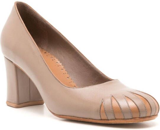 Sarah Chofakian Andy Warhol 55mm leather pumps Neutrals