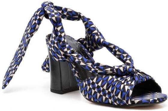 Sarah Chofakian ankle tie-fastening 90mm sandals Blue
