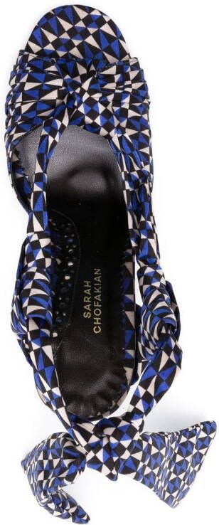 Sarah Chofakian ankle tie-fastening 90mm sandals Blue