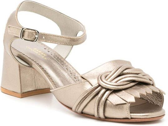 Sarah Chofakian Antonieta 65mm tassel-embellished sandals Metallic