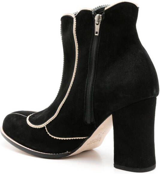 Sarah Chofakian Archie 90mm contrasting-trim boots Black