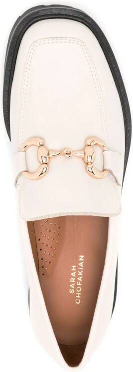 Sarah Chofakian Betsy leather loafers White