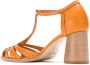 Sarah Chofakian block heel leather pumps Orange - Thumbnail 3
