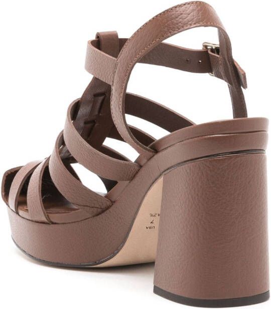 Sarah Chofakian Café de Fleure 70mm caged sandals Brown