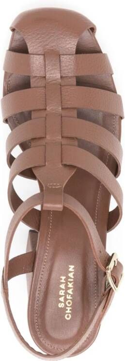 Sarah Chofakian Café de Fleure 70mm caged sandals Brown
