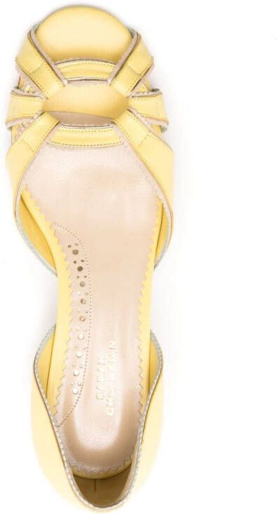 Sarah Chofakian Carrie 55mm open-toe pumps Yellow