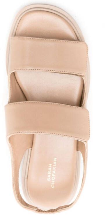 Sarah Chofakian Catherine touch-strap sandals Neutrals