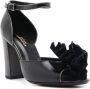 Sarah Chofakian Chantilly 75mm floral-appliqué leather sandals Black - Thumbnail 2