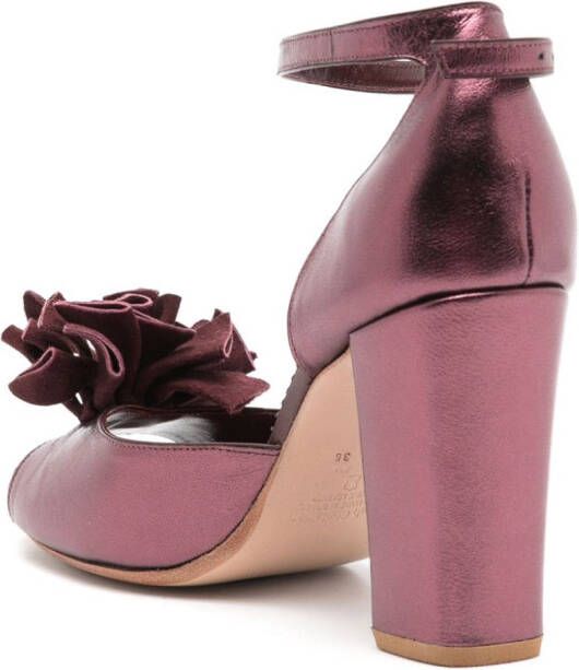 Sarah Chofakian Chantilly 75mm metallic sandals Purple