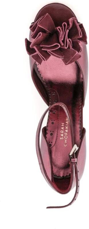 Sarah Chofakian Chantilly 75mm metallic sandals Purple