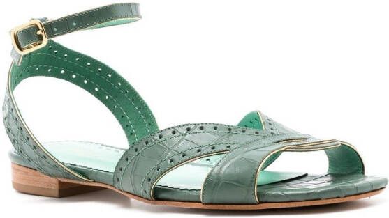 Sarah Chofakian Chemesier ankle-strap detail sandals Green
