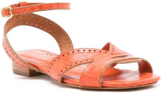 Sarah Chofakian Chemisier open-toe flat sandals Orange