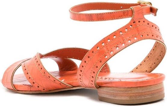 Sarah Chofakian Chemisier open-toe flat sandals Orange