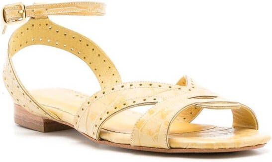 Sarah Chofakian Chemisier open-toe flat sandals Yellow