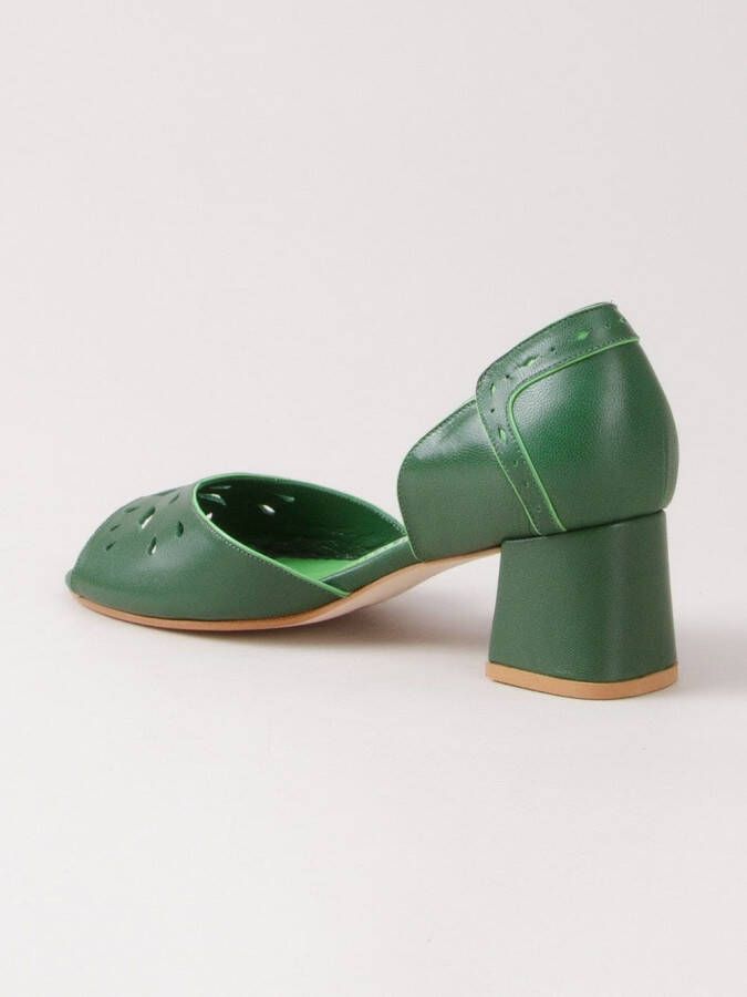 Sarah Chofakian chunky heel pumps Green