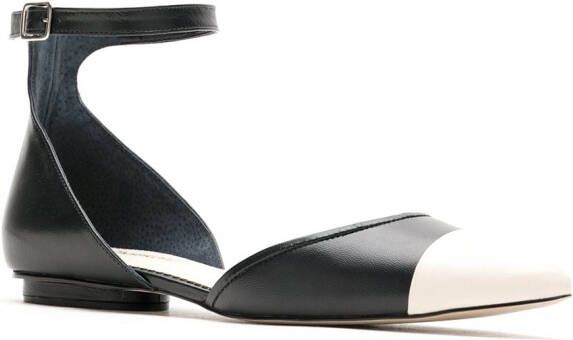 Sarah Chofakian Cisne flat leather sandals Black