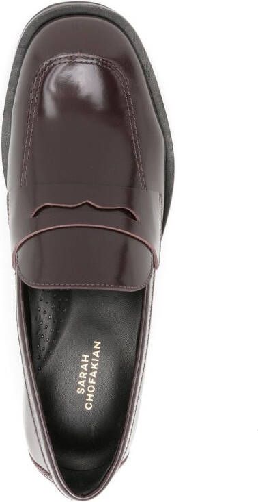Sarah Chofakian Clarisse patent loafers Brown
