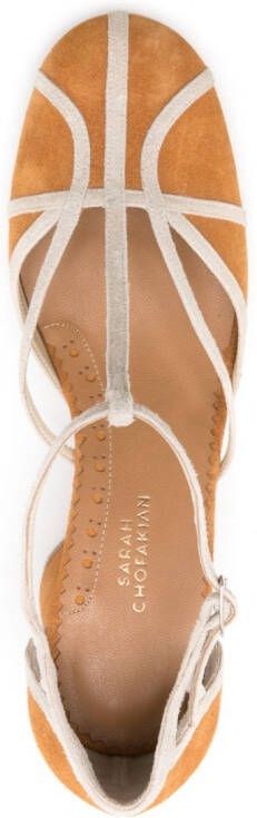 Sarah Chofakian Clementine 75mm suede sandals Brown