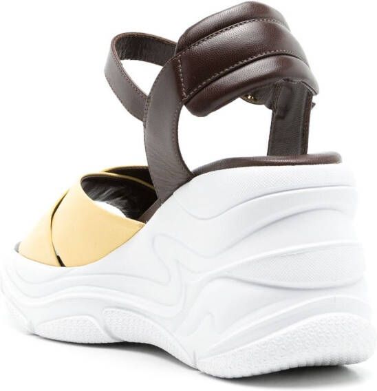 Sarah Chofakian Comfort platform leather sandals Brown