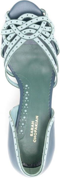 Sarah Chofakian Cordelia 40mm crossover-strap sandals Blue