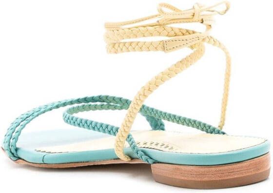 Sarah Chofakian Courtney braided-strap flat sandals Blue
