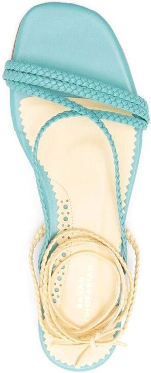 Sarah Chofakian Courtney braided-strap flat sandals Blue