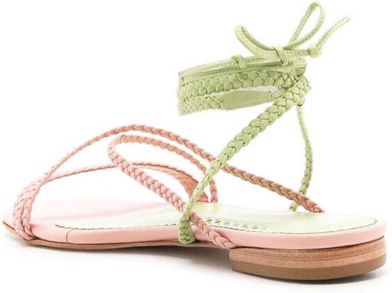 Sarah Chofakian Courtney braided-strap flat sandals Neutrals