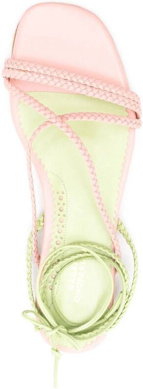 Sarah Chofakian Courtney braided-strap flat sandals Neutrals
