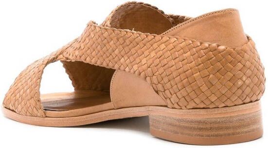 Sarah Chofakian cross-strap flat sandals Brown