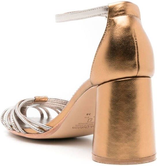 Sarah Chofakian Cyril 75mm metallic sandals Gold