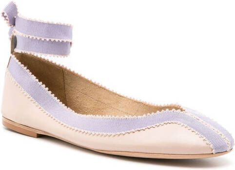 Sarah Chofakian Daisy colour-block ballerina shoes Neutrals