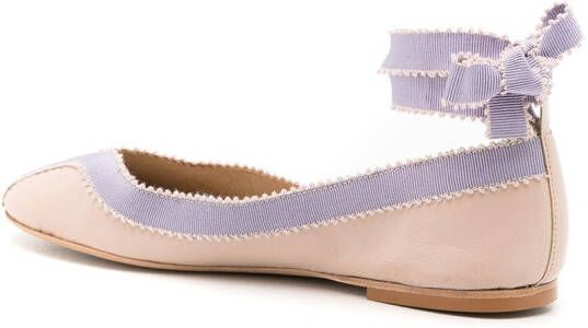 Sarah Chofakian Daisy colour-block ballerina shoes Neutrals
