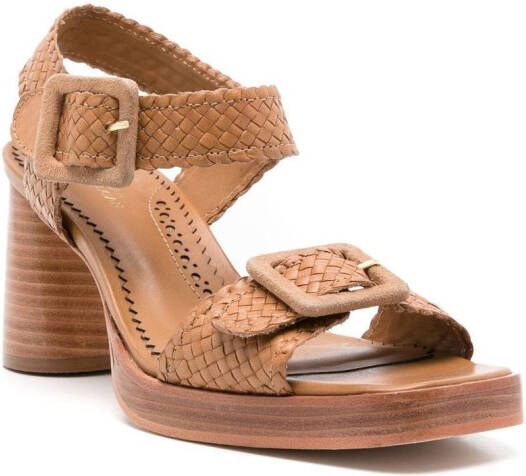 Sarah Chofakian Edie ankle-strap 85mm sandals Brown