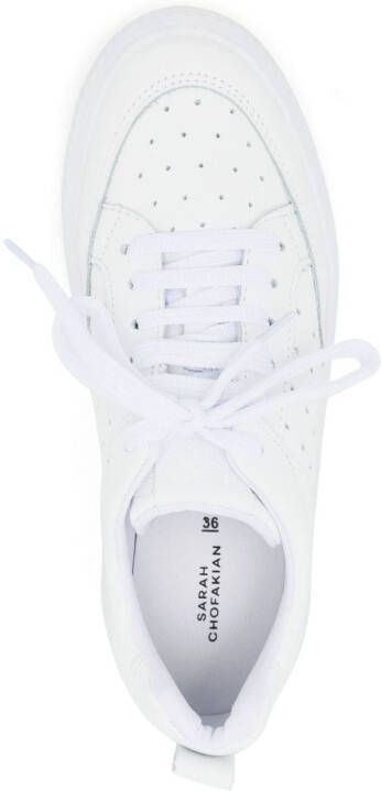 Sarah Chofakian Elise low-top leather sneakers White