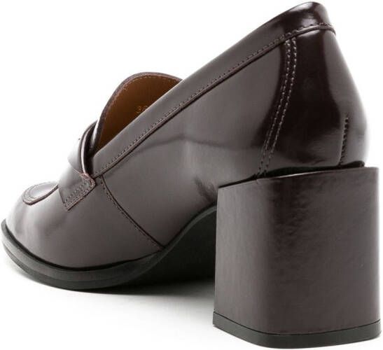 Sarah Chofakian Eliza 70mm block-heel loafers Brown