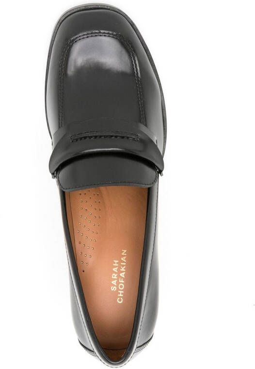 Sarah Chofakian Eliza 70mm heeled loafers Black