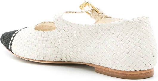 Sarah Chofakian Elizabeth colour-block ballerina shoes White