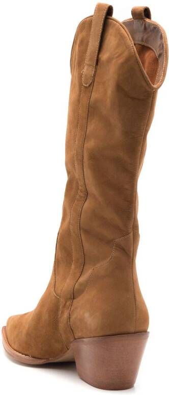 Sarah Chofakian Estee 50mm suede boots Brown