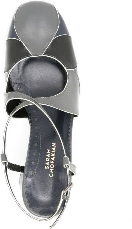 Sarah Chofakian Ethel 65mm crossover-strap pumps Grey