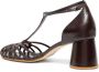 Sarah Chofakian Eugenie 65mm caged leather pumps Brown - Thumbnail 3